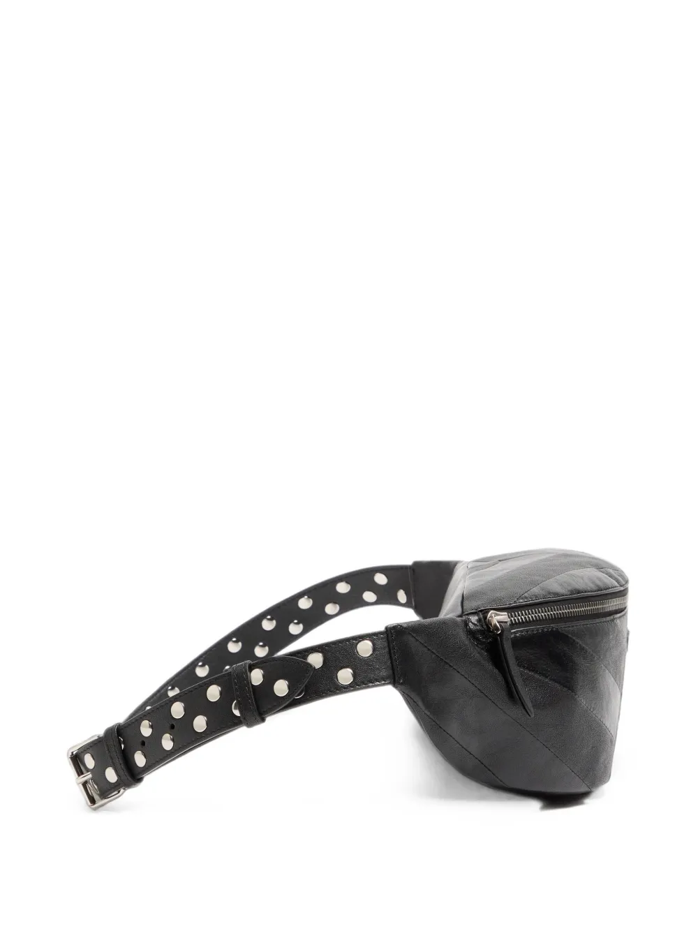 Valentino Garavani Jean heuptas van nappa leer met chevron-patroon en patchwork Zwart