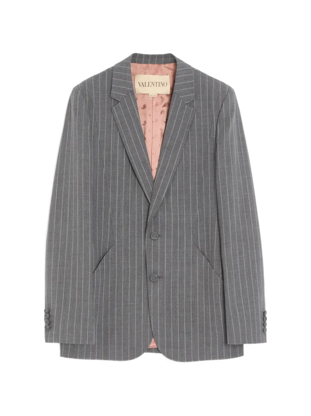 Valentino Garavani single-breasted jacket in pinstripe wool - Grey