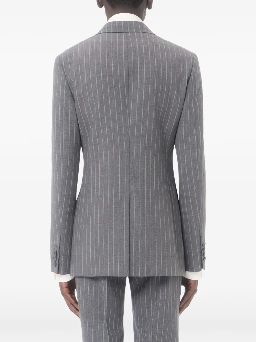 Valentino Garavani Blazer met krijtstreep en enkele rij knopen Grijs