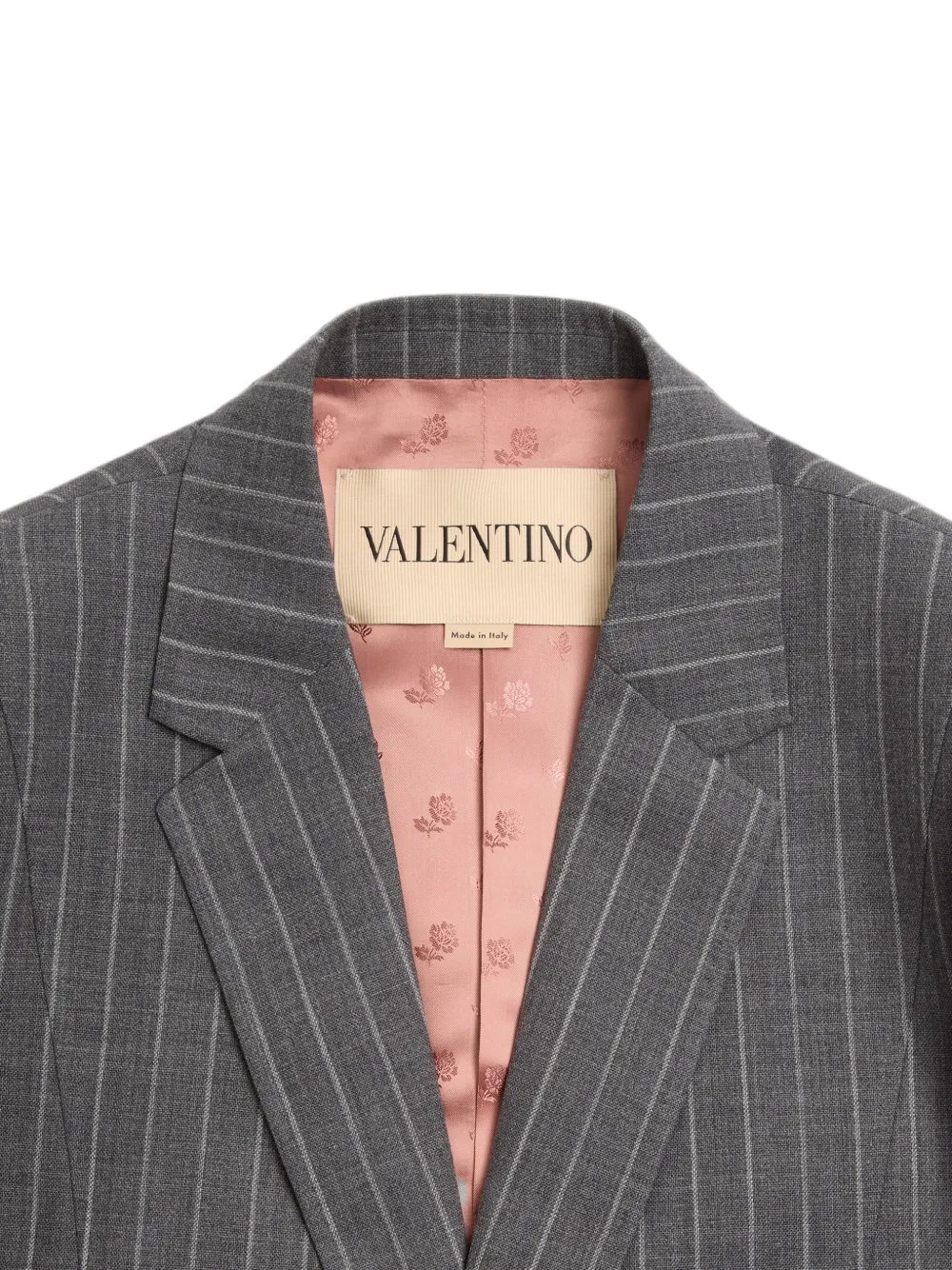 VALENTINO GARAVANI ダブルジャケット ストライプ 総柄裏地 Valentino Garavani ピンストライプ ウールシングルジャケット