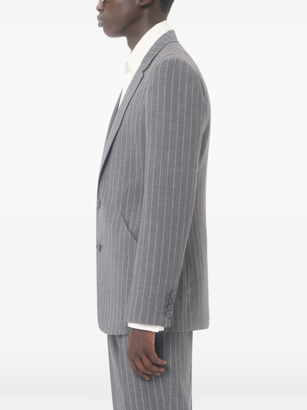 Valentino Garavani Blazer met krijtstreep en enkele rij knopen Grijs