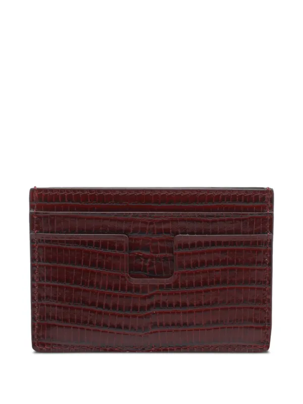 TOM FORD croc-effect Leather Card Holder | Red | FARFETCH JO