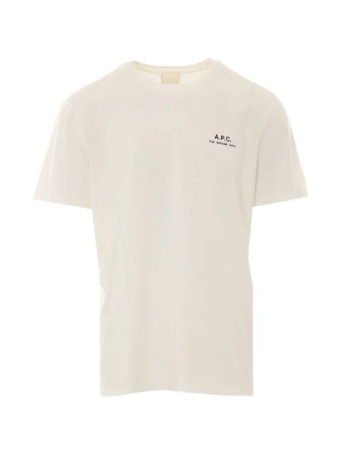 A.P.C. playera con cuello redondo y logo estampado