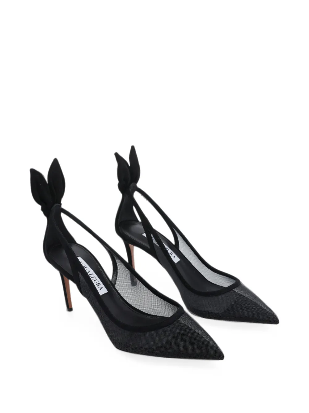 Aquazzura Bow Tie mesh pumps Zwart