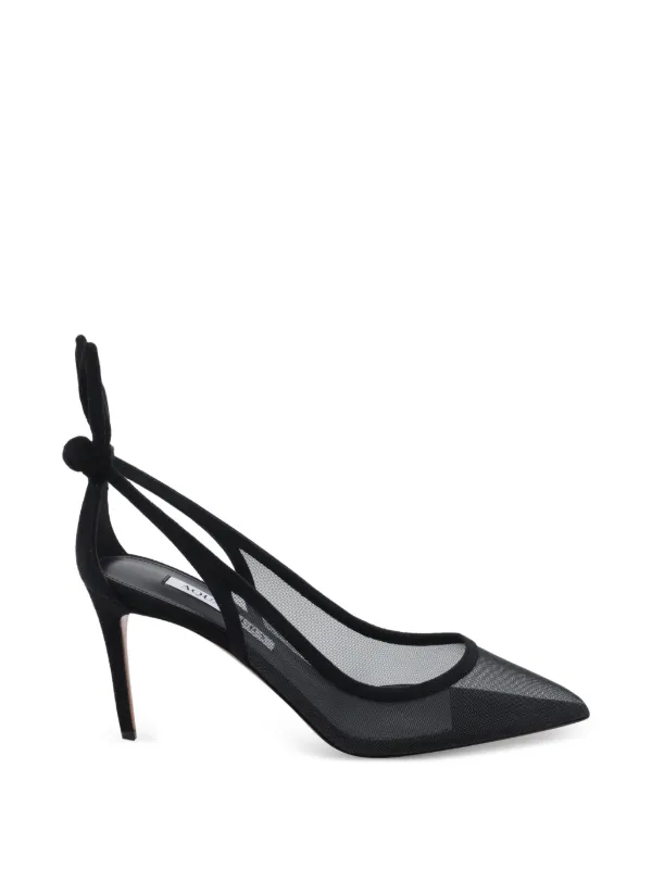 Aquazzura Bow Tie Mesh Pumps in Black