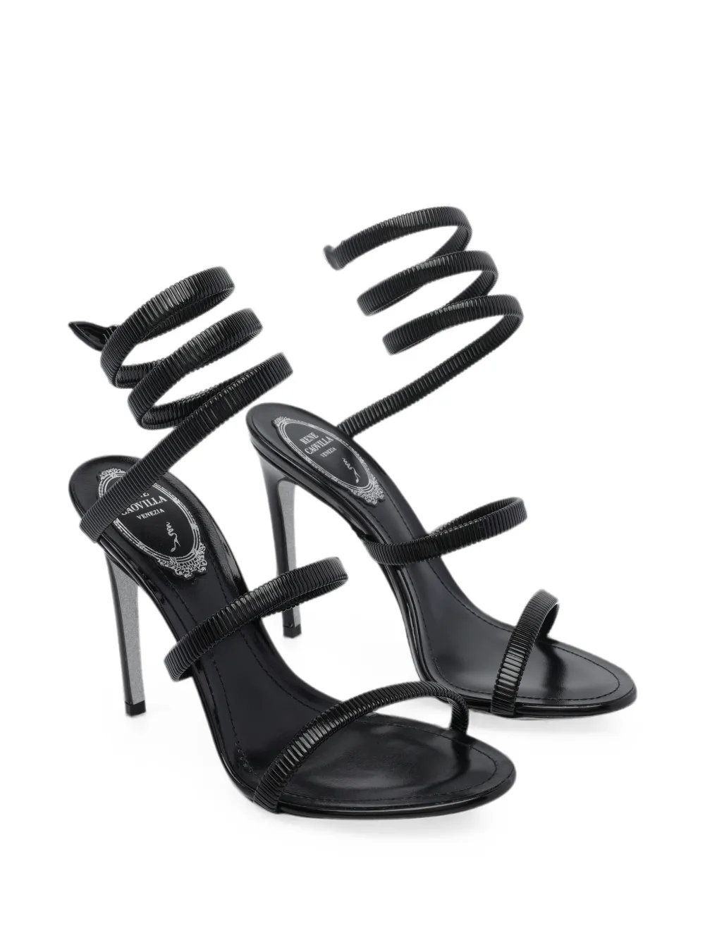 René Caovilla Juniper wrap-around sandals Zwart