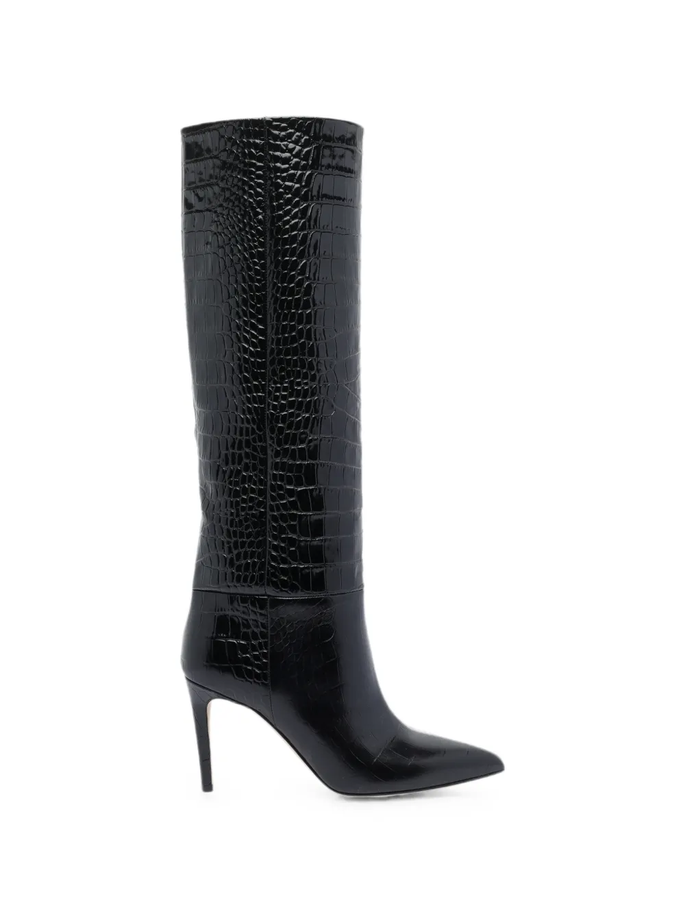 Paris Texas croc-effect patent leather boots Zwart