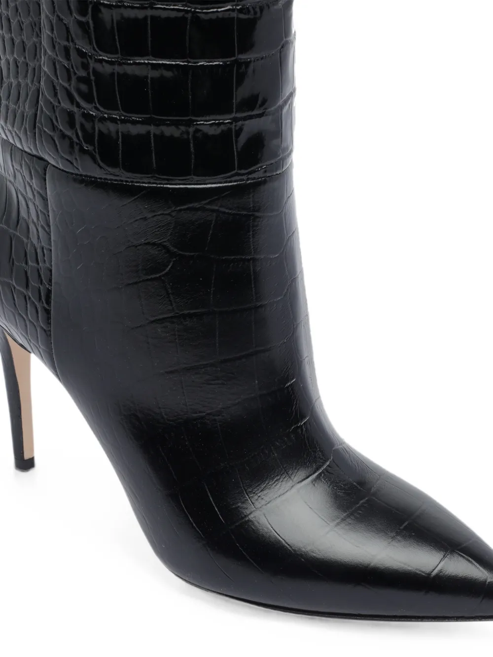 Paris Texas croc-effect patent leather boots Zwart