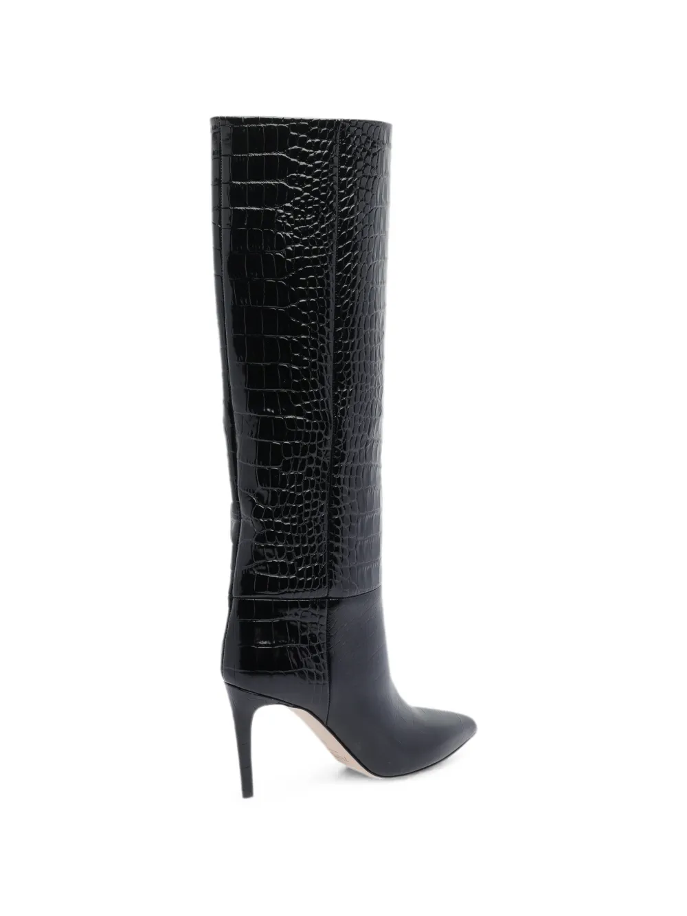Paris Texas croc-effect patent leather boots Zwart