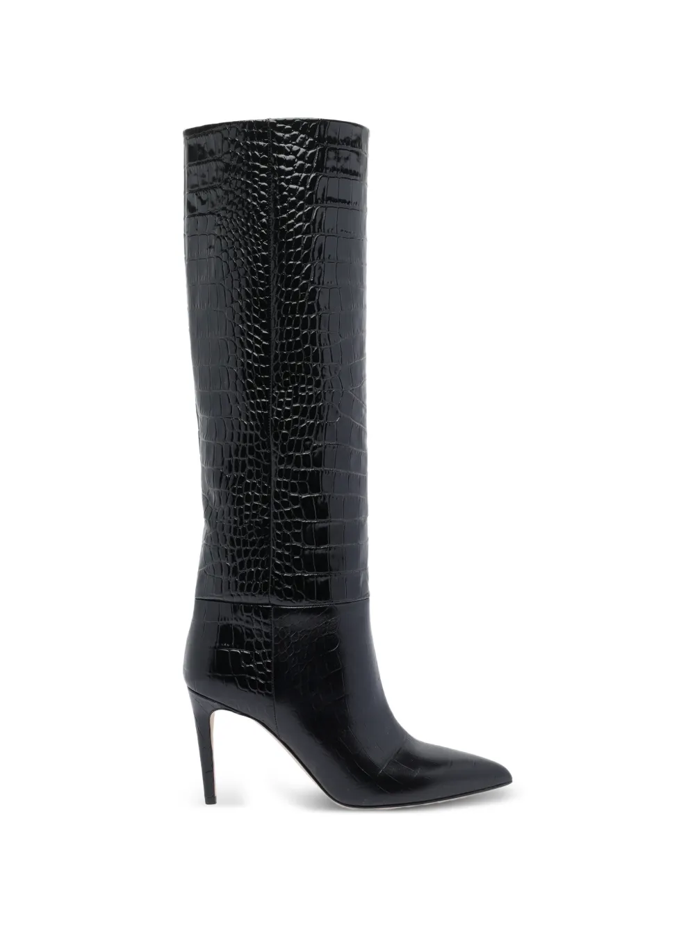Paris Texas croc-effect patent leather boots Zwart