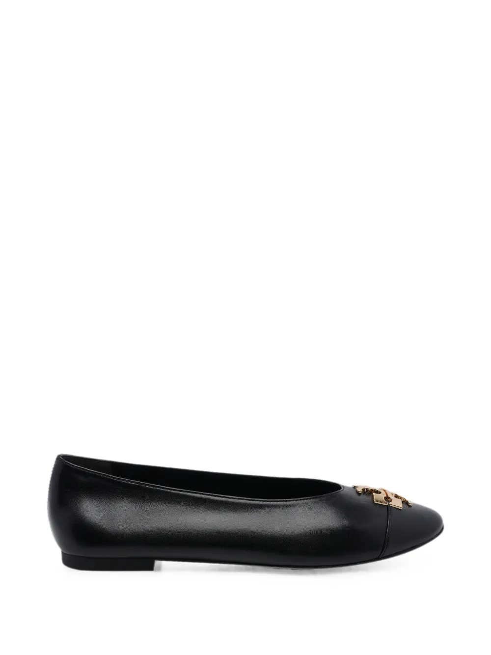 Tory Burch Charlie logo-plaque ballet flats Zwart