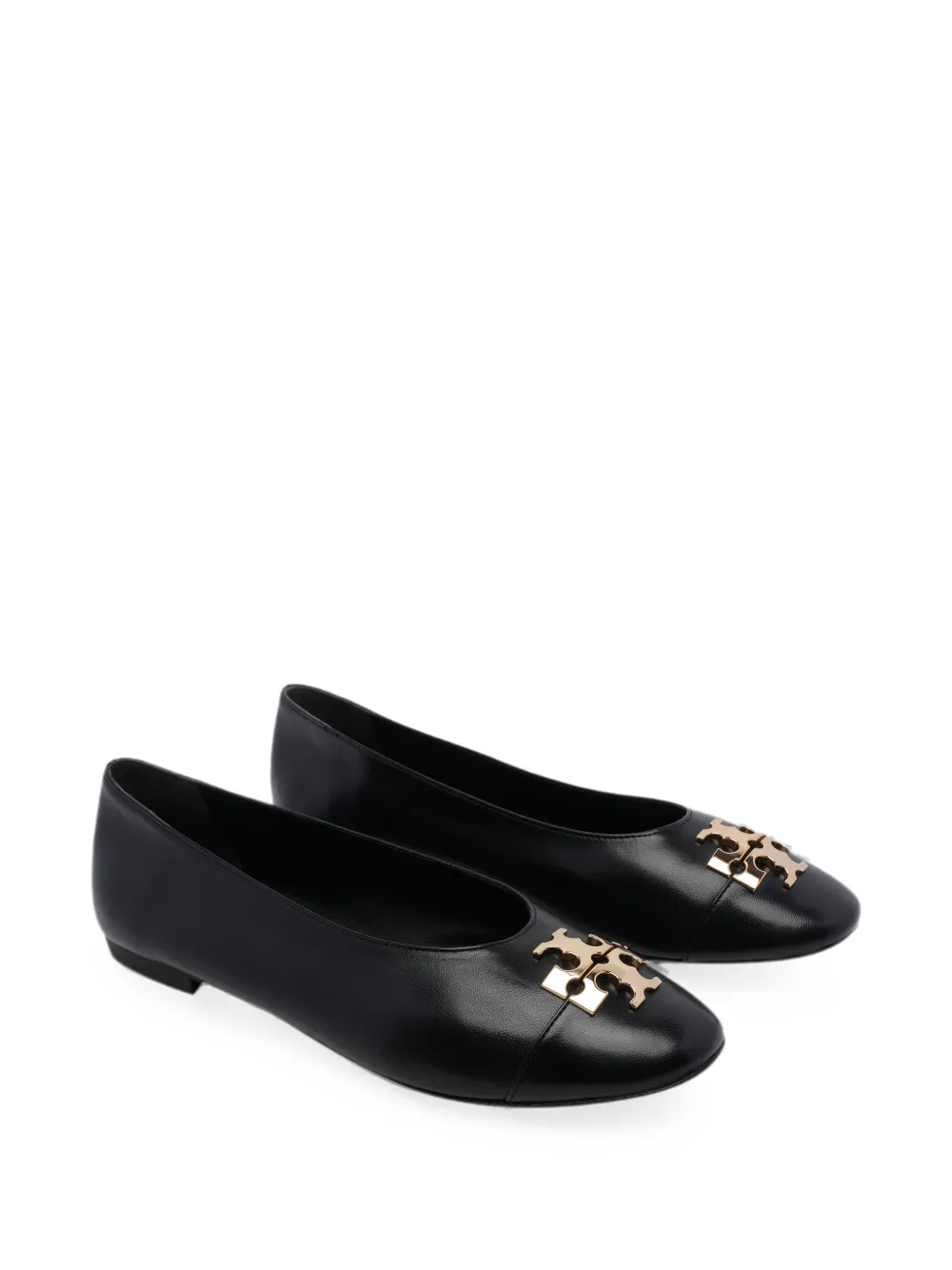 Tory Burch Charlie logo-plaque ballet flats Zwart