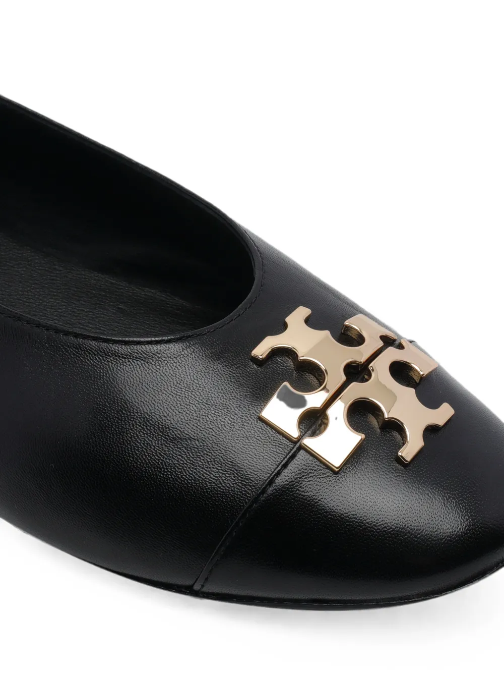 Tory Burch Charlie logo-plaque ballet flats Zwart