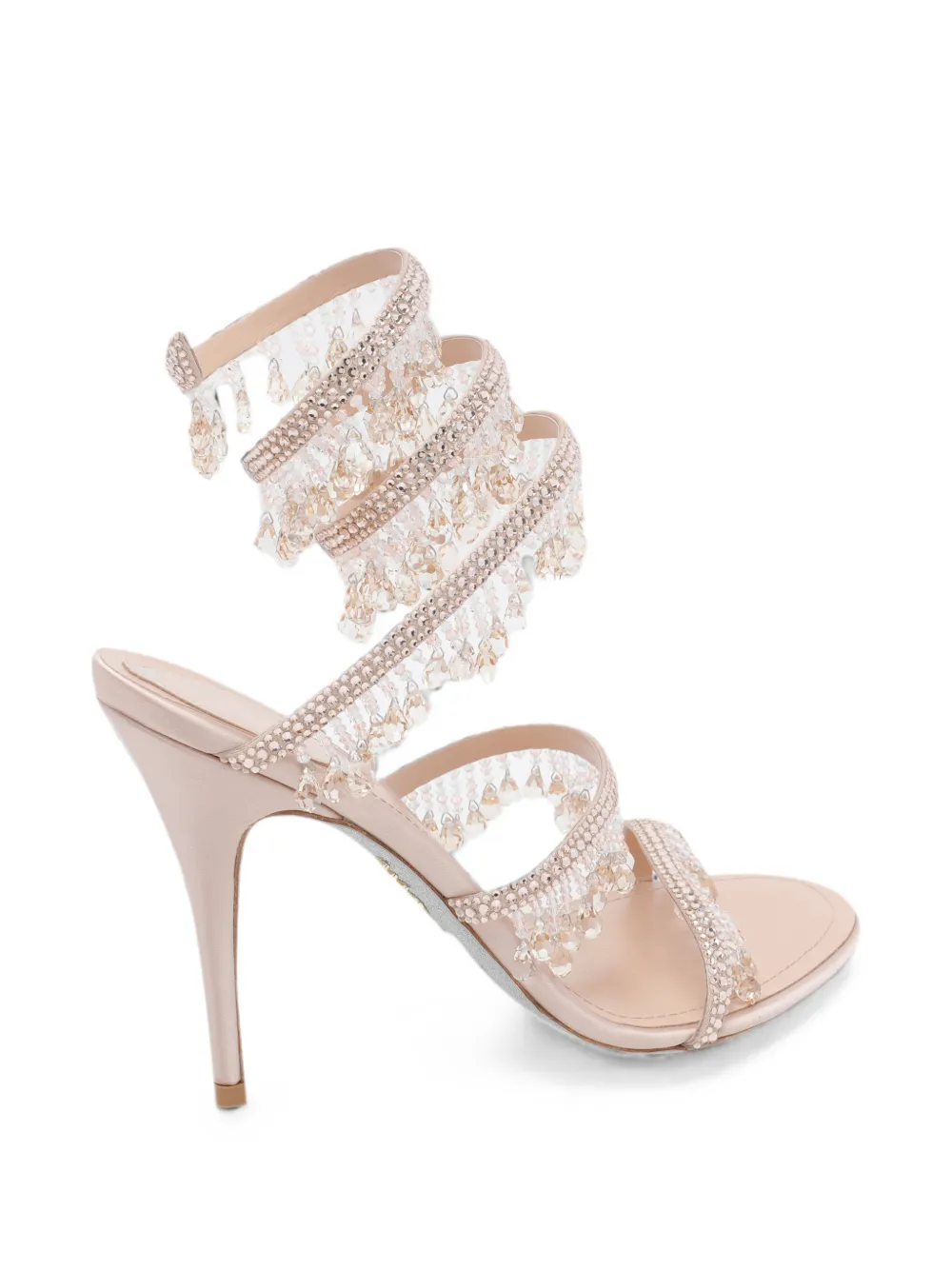 René Caovilla crystal-embellished Jahanara sandals Beige