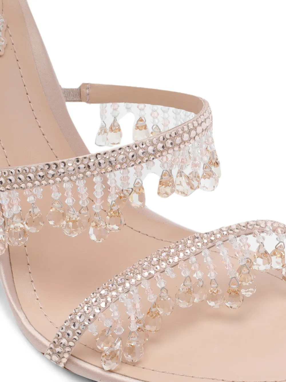 René Caovilla crystal-embellished Jahanara sandals Beige