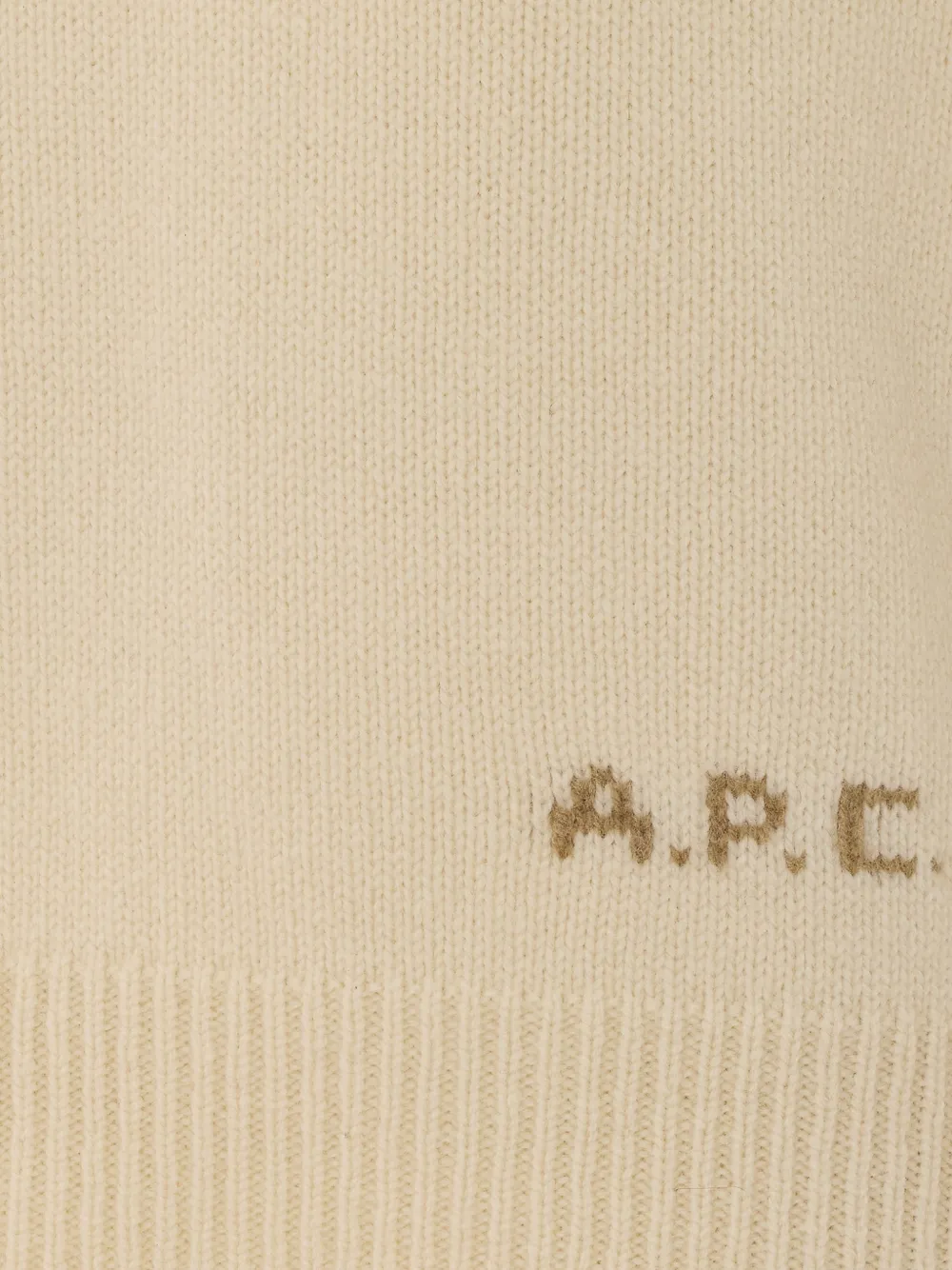  A.p.c. Logo-embroidered Wool Sweater - Neutro 