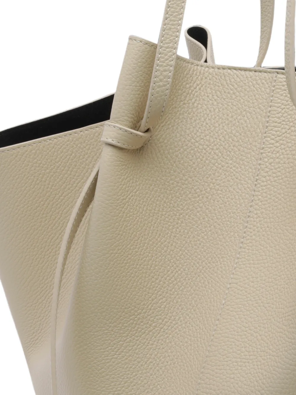 Yuzefi Grote Mochi leren schoudertas Beige