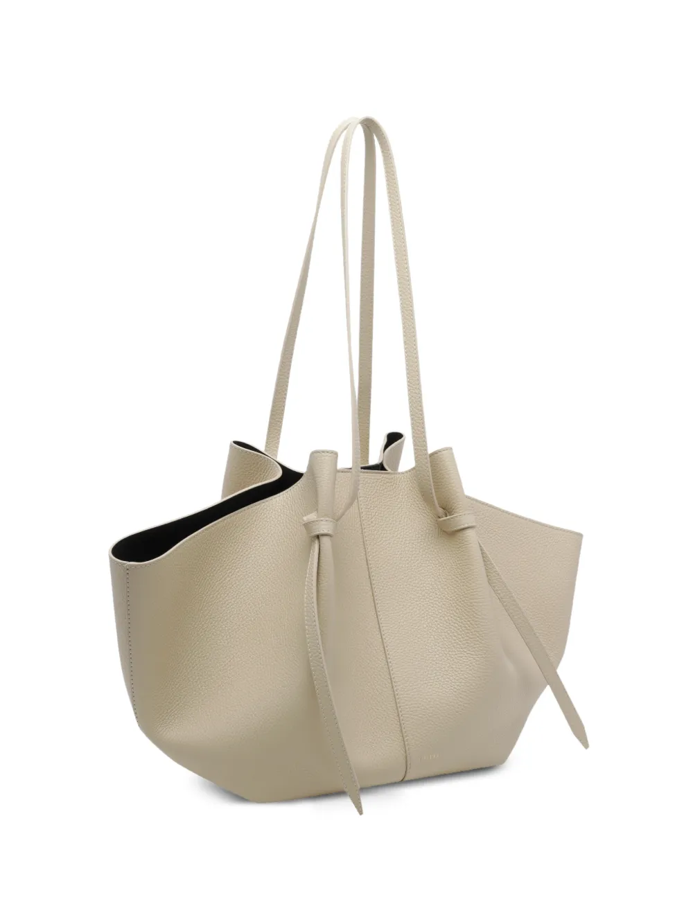 Yuzefi Grote Mochi leren schoudertas Beige