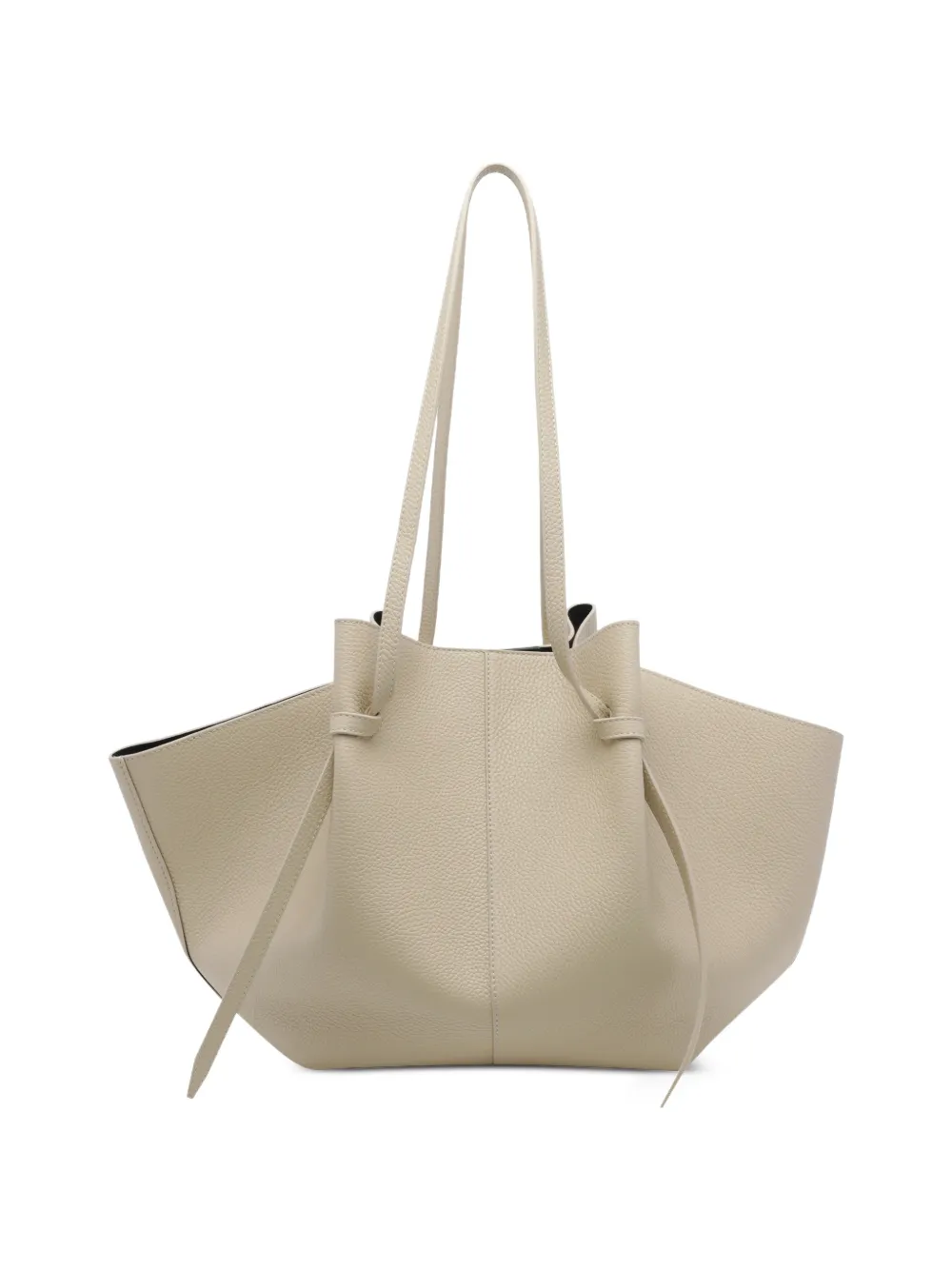 Yuzefi Grote Mochi leren schoudertas Beige