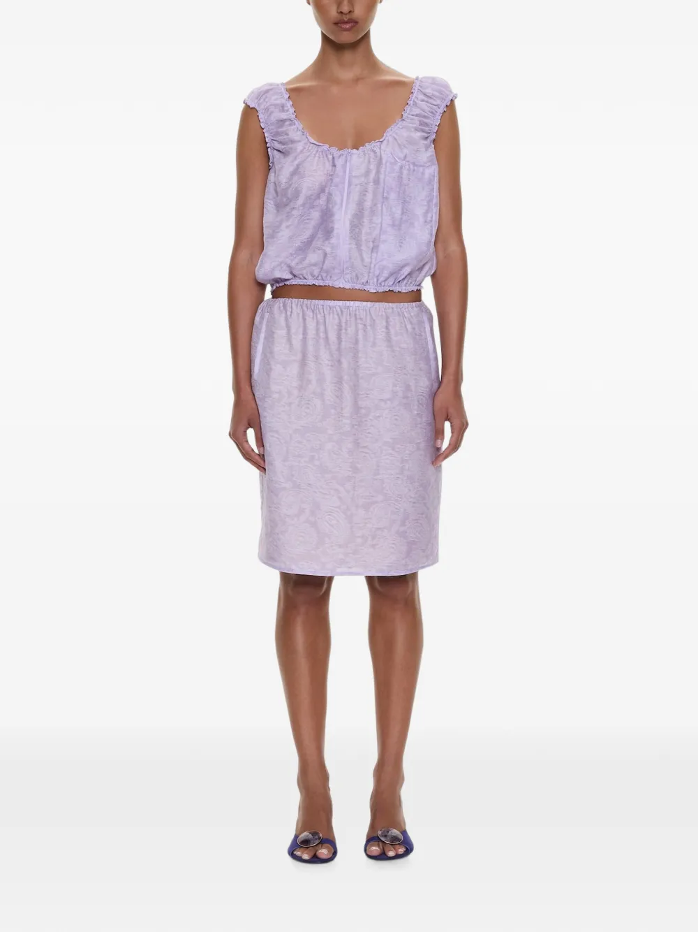 Christopher Esber Light Leak top met jacquard Paars