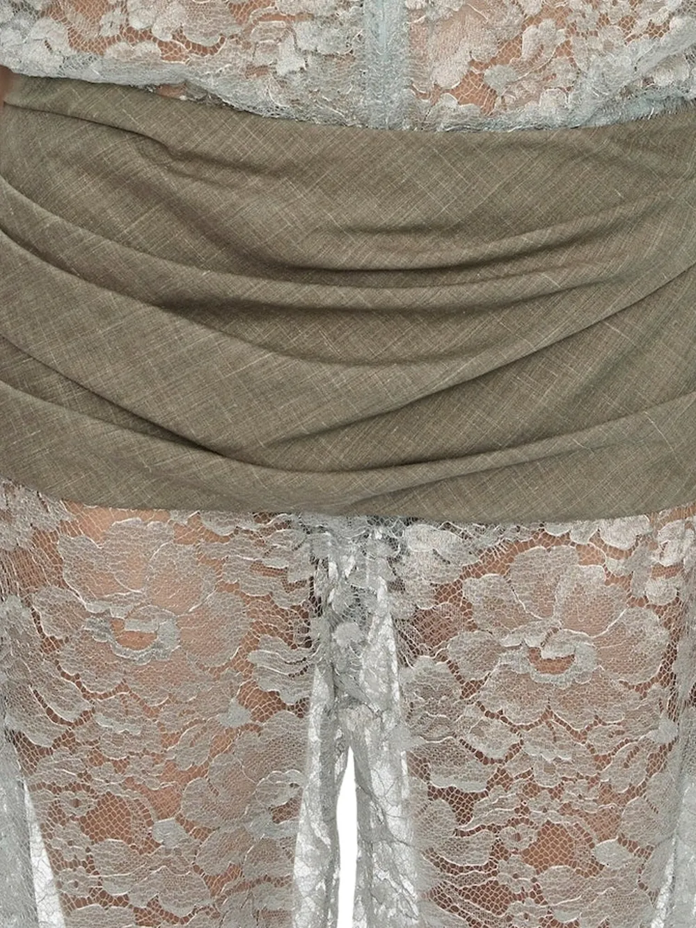Christopher Esber Shorts met cummerbund en kant Grijs