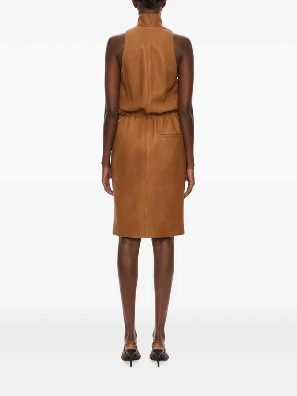 Christopher Esber Dannie leren mini-jurk Bruin