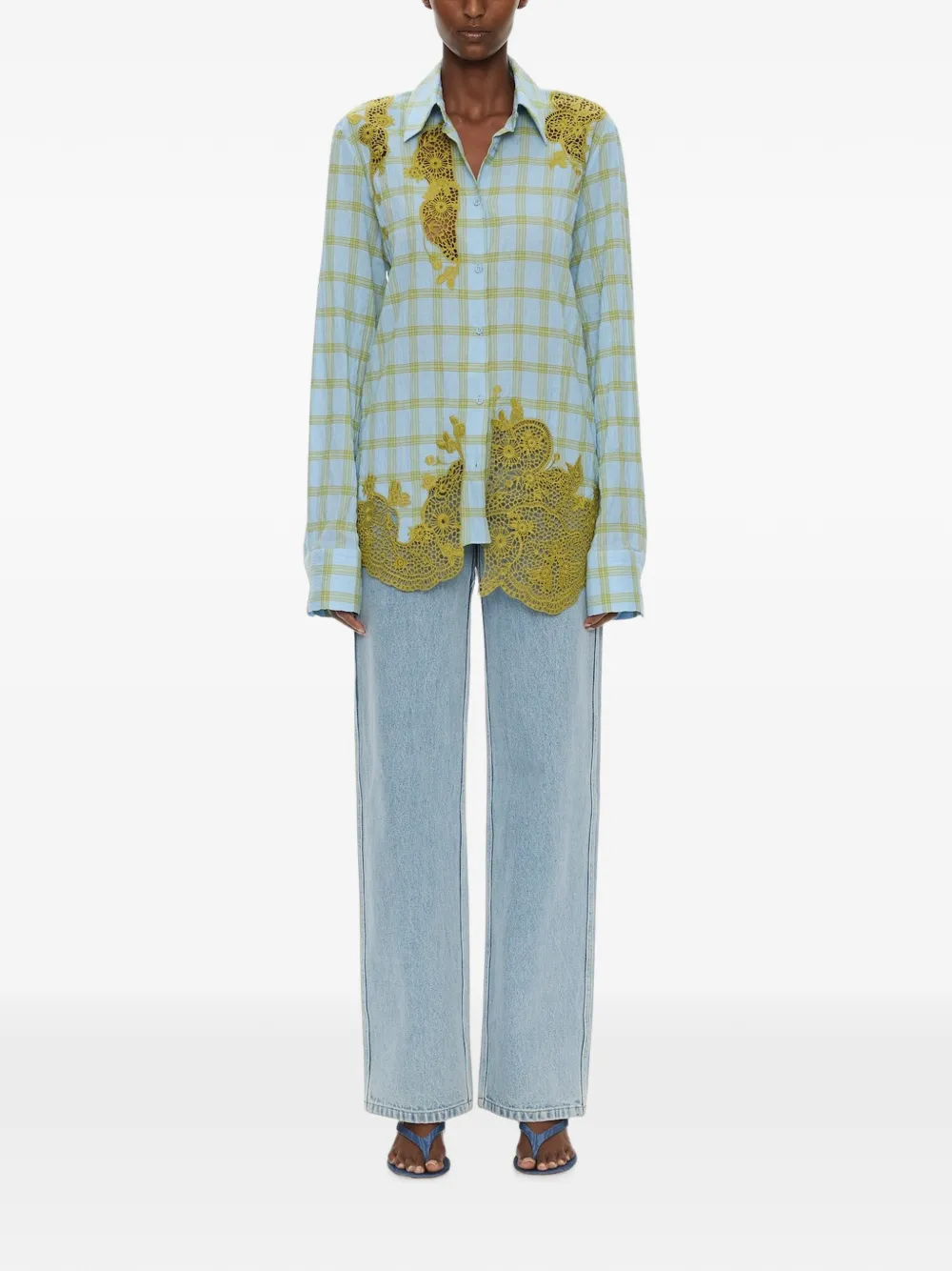 Christopher Esber Maya blouse met borduurwerk Blauw