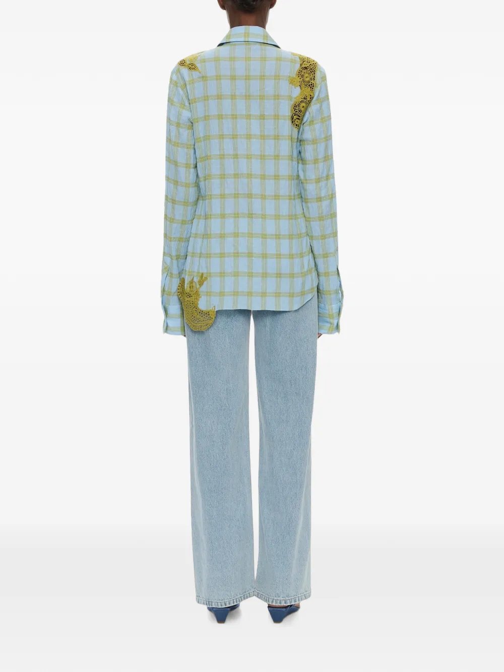 Christopher Esber Maya blouse met borduurwerk Blauw
