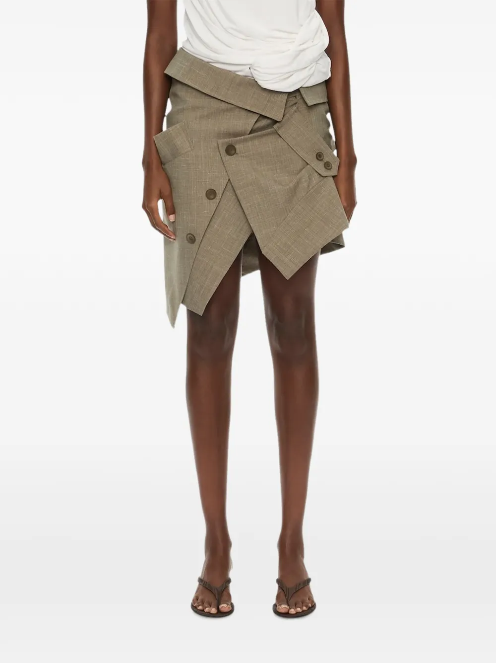 Christopher Esber Minigonna Banyan destrutturata - Marrone