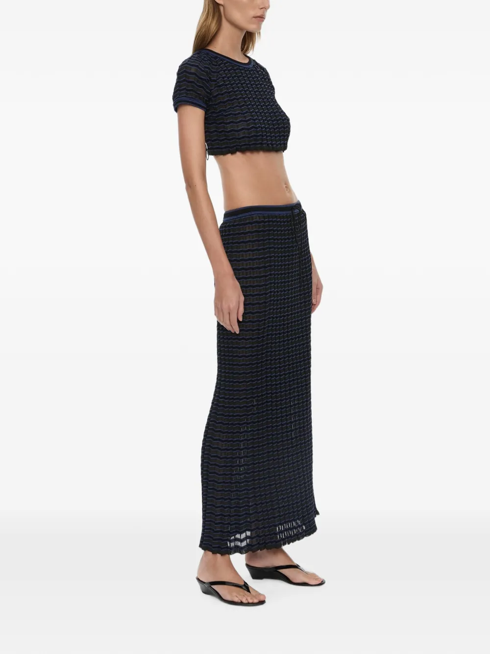 Christopher Esber Verano gestreepte maxi-rok Zwart