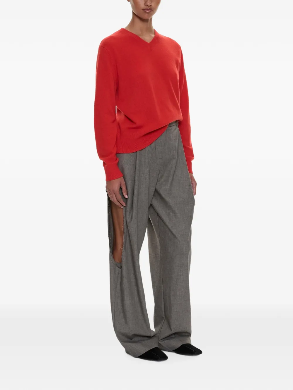 Christopher Esber Sirocco twill broek met uitgesneden details Grijs