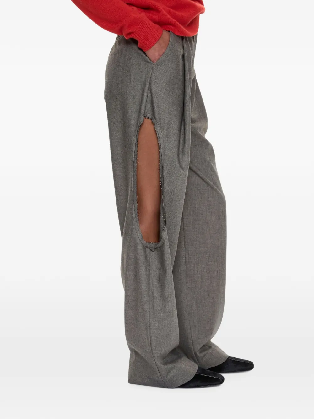 Christopher Esber Sirocco twill broek met uitgesneden details Grijs