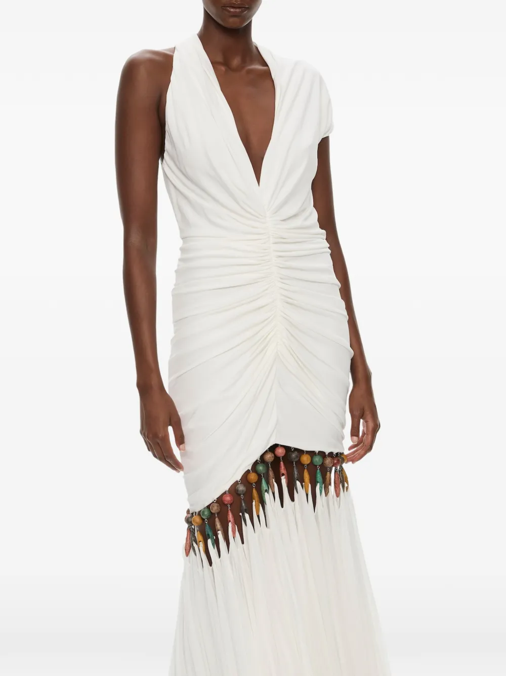 Christopher Esber Tropique Droplet maxi-dress met ruches Wit