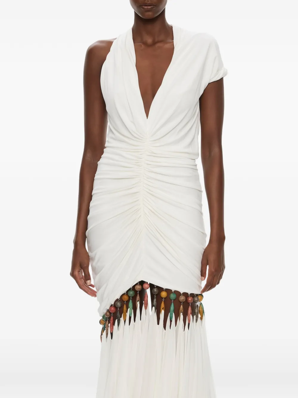 Christopher Esber Tropique Droplet maxi-dress met ruches Wit