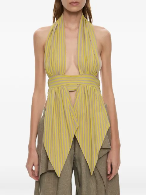 Christopher Esber stripe-pattern draped halter top