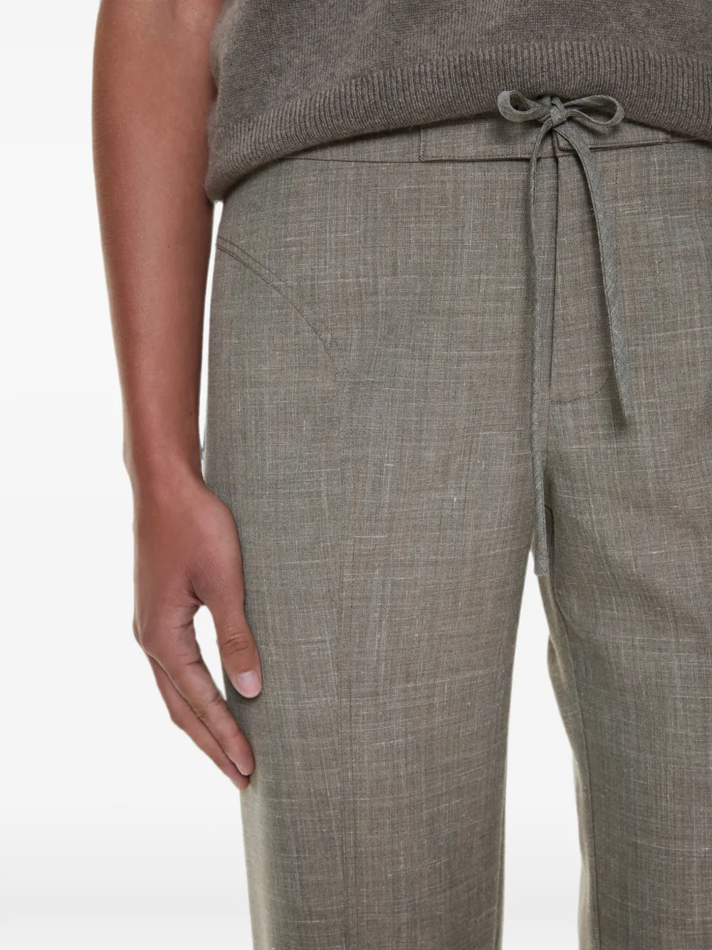 Christopher Esber Banyan broek met gestrikte taille en vlakken Bruin