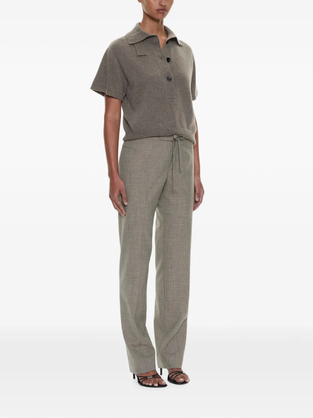 Christopher Esber Banyan broek met gestrikte taille en vlakken Bruin