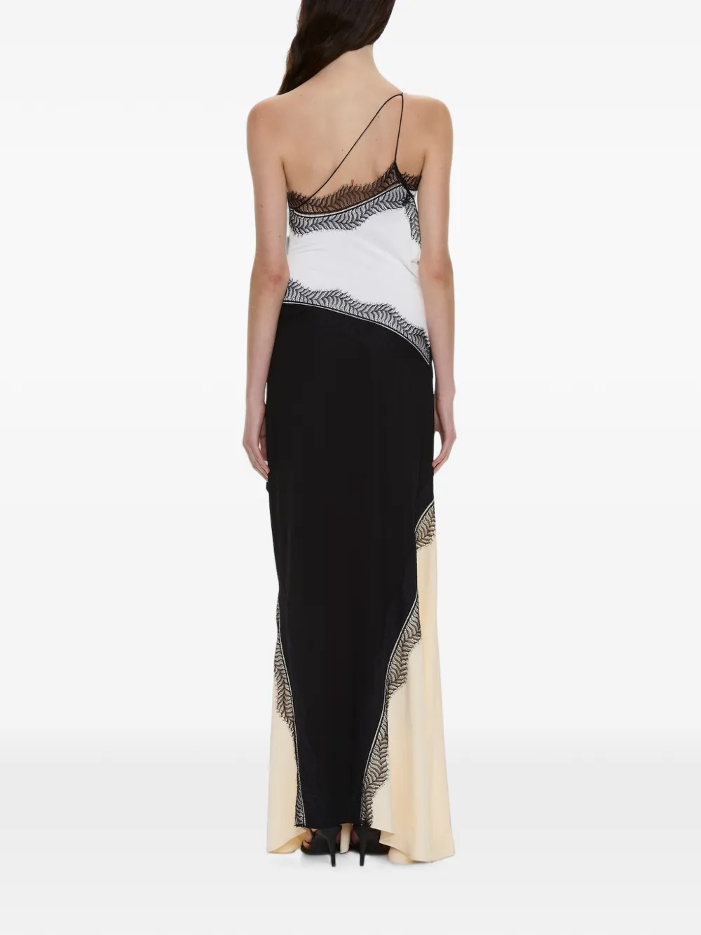 Christopher Esber Keira maxi-jurk met kanten afwerking Zwart