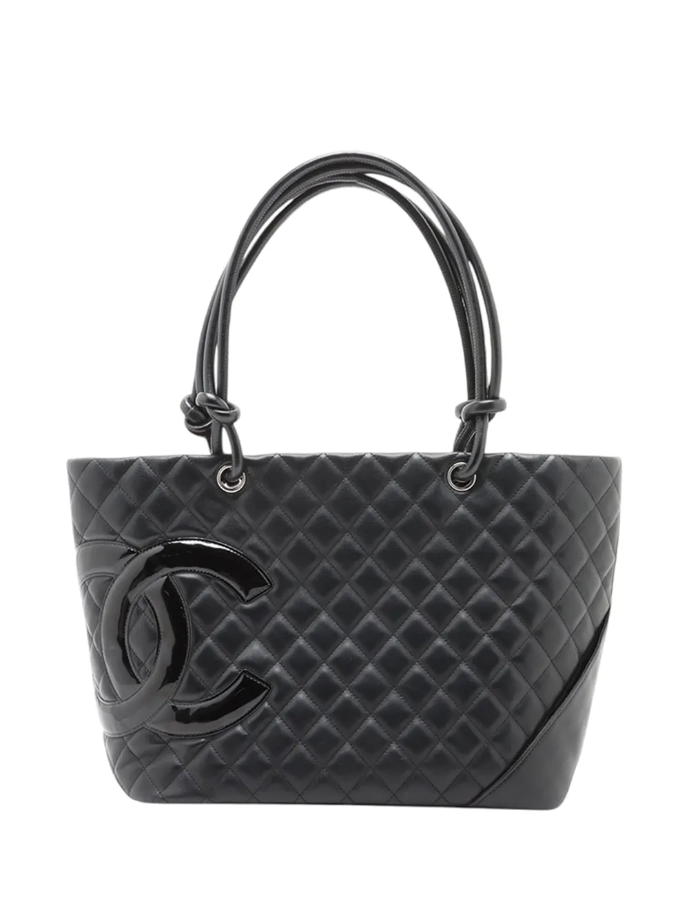 CHANEL Pre-Owned Borsa tote Cambon Ligne grande in pelle di agnello 2010-2011 - Nero