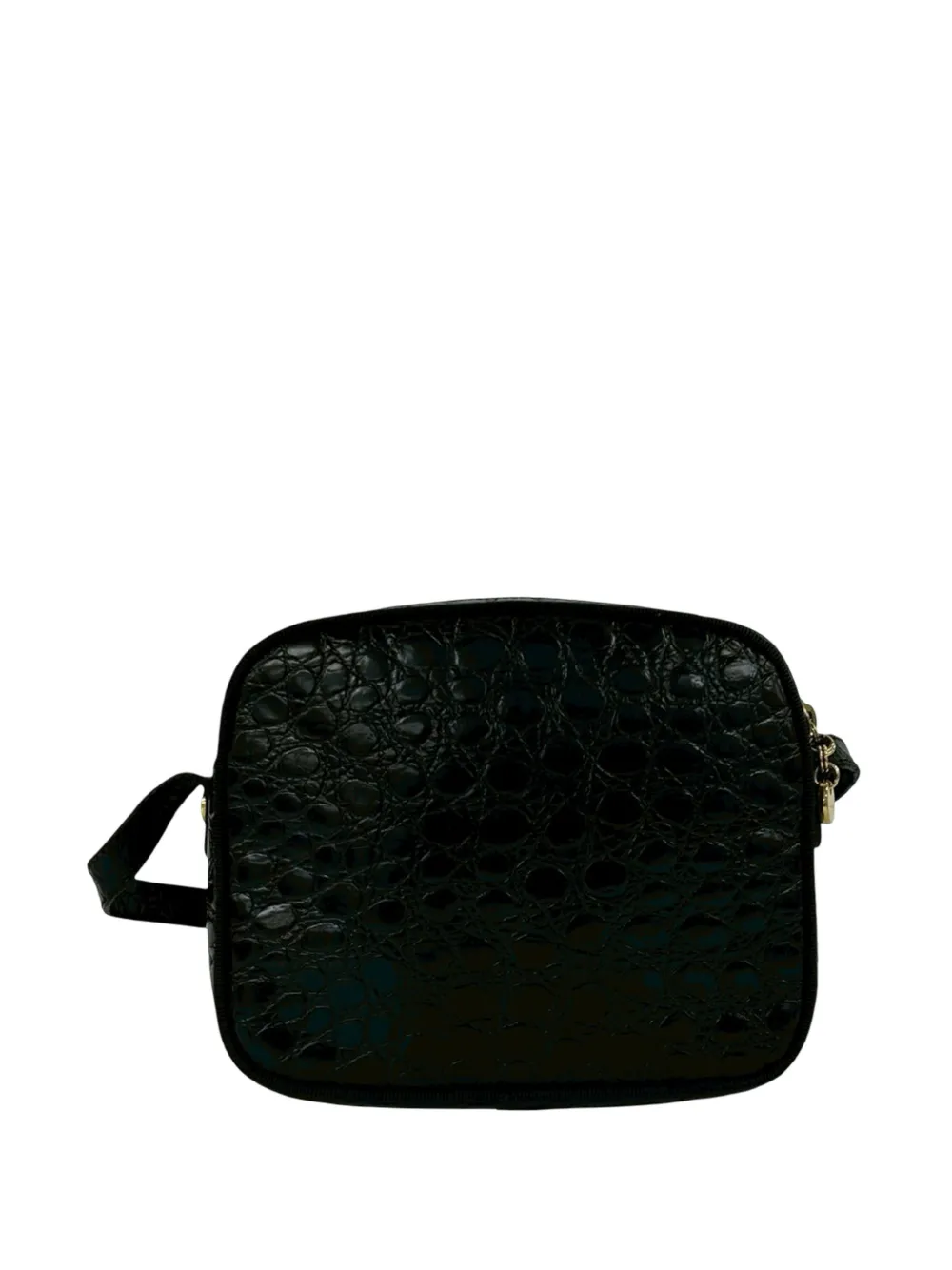 Ferragamo Pre-owned Bandolera Vara De Piel Con Efecto De Piel De Cocodrilo En Relieve 2010-2026 - Negro 