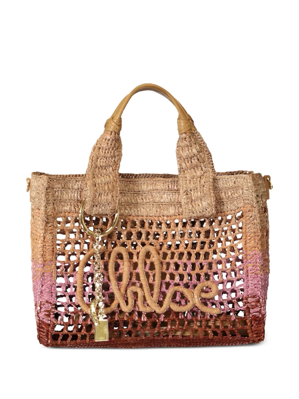 Chloé small Summer Banana logo-patch tote bag - Braun
