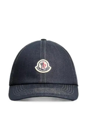 Moncler logo-appliqué Cotton Cap | White | FARFETCH
