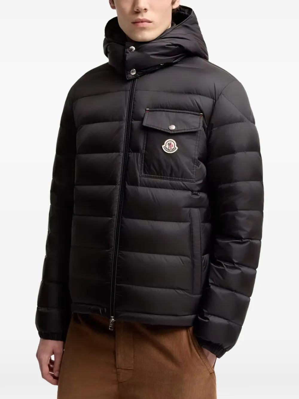 Moncler Verith gewatteerd jack met capuchon Zwart