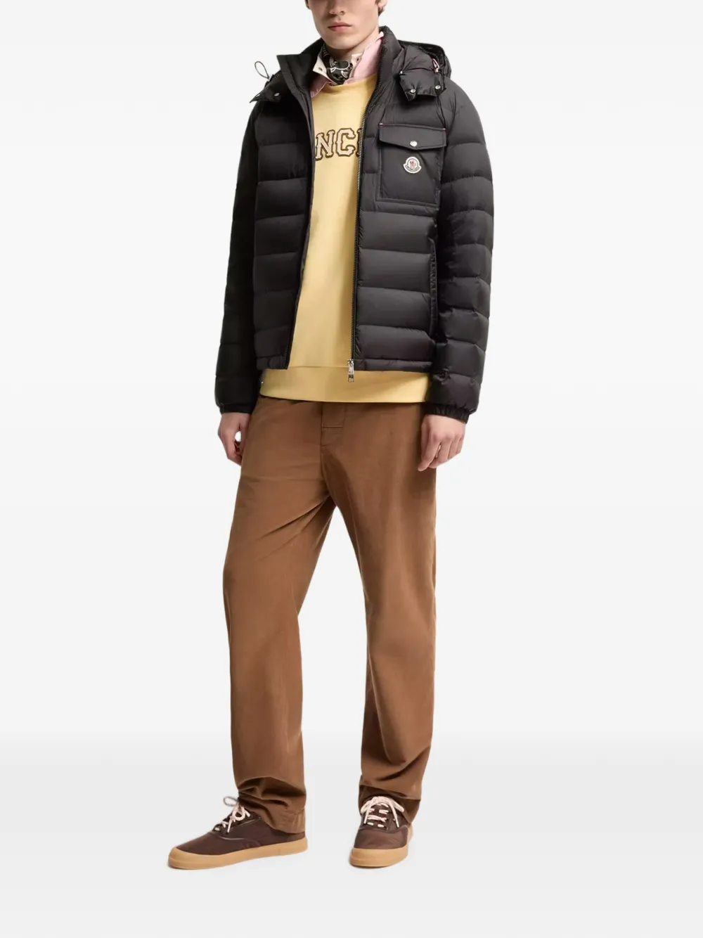 Moncler Verith gewatteerd jack met capuchon Zwart