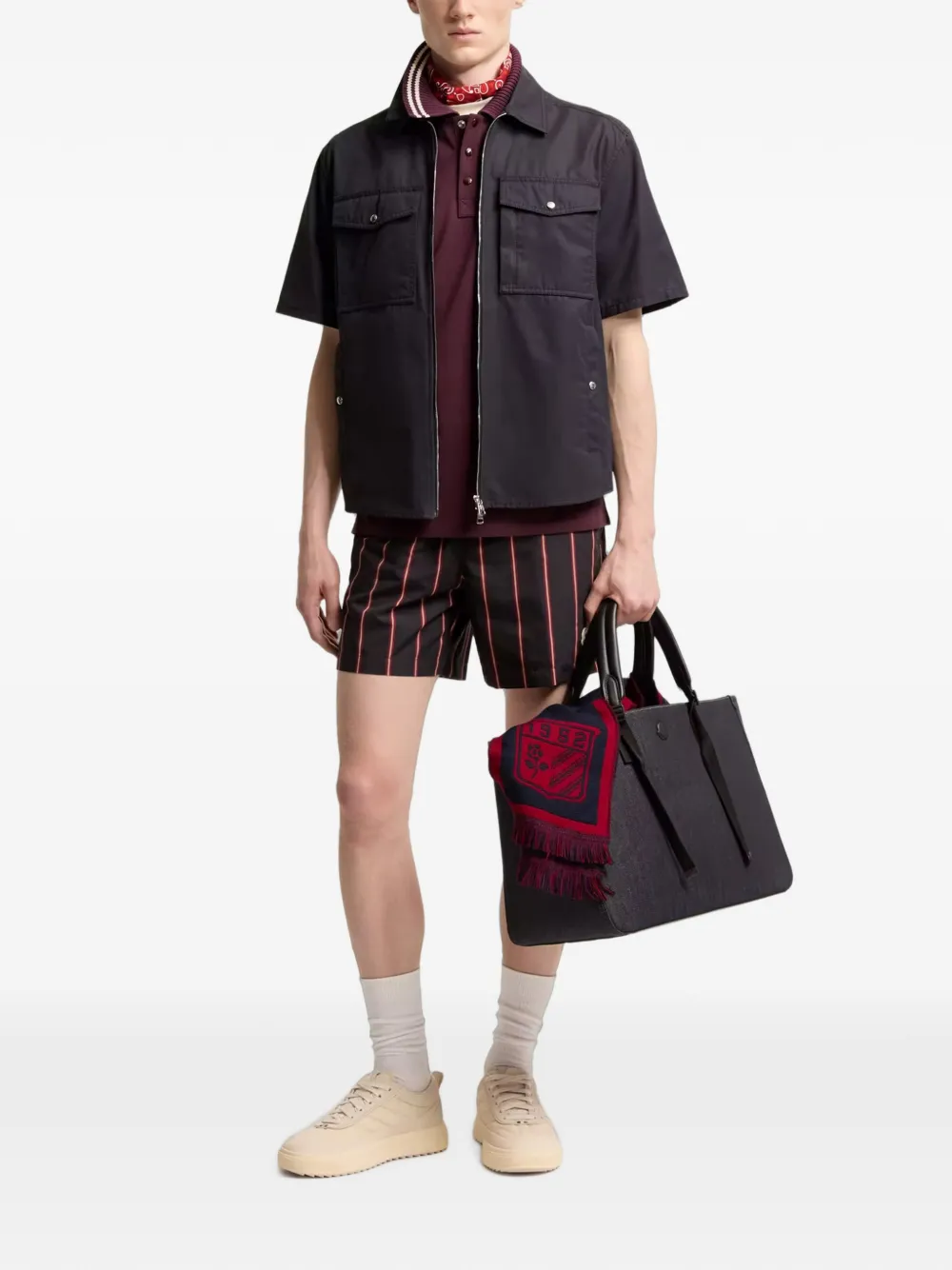 Moncler Gestreepte zwembroek Blauw