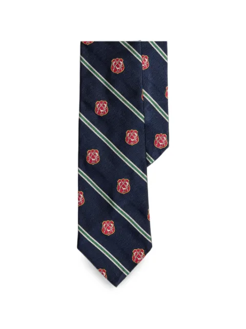 Polo Ralph Lauren Repp silk crest-motif tie