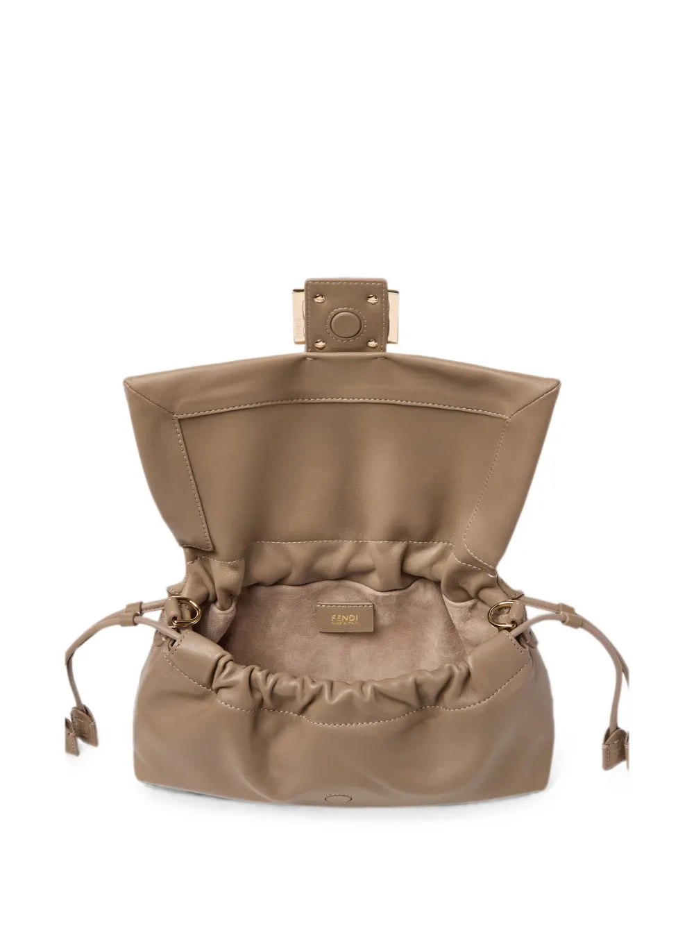 FENDI Medium Baguette leren schoudertas Beige