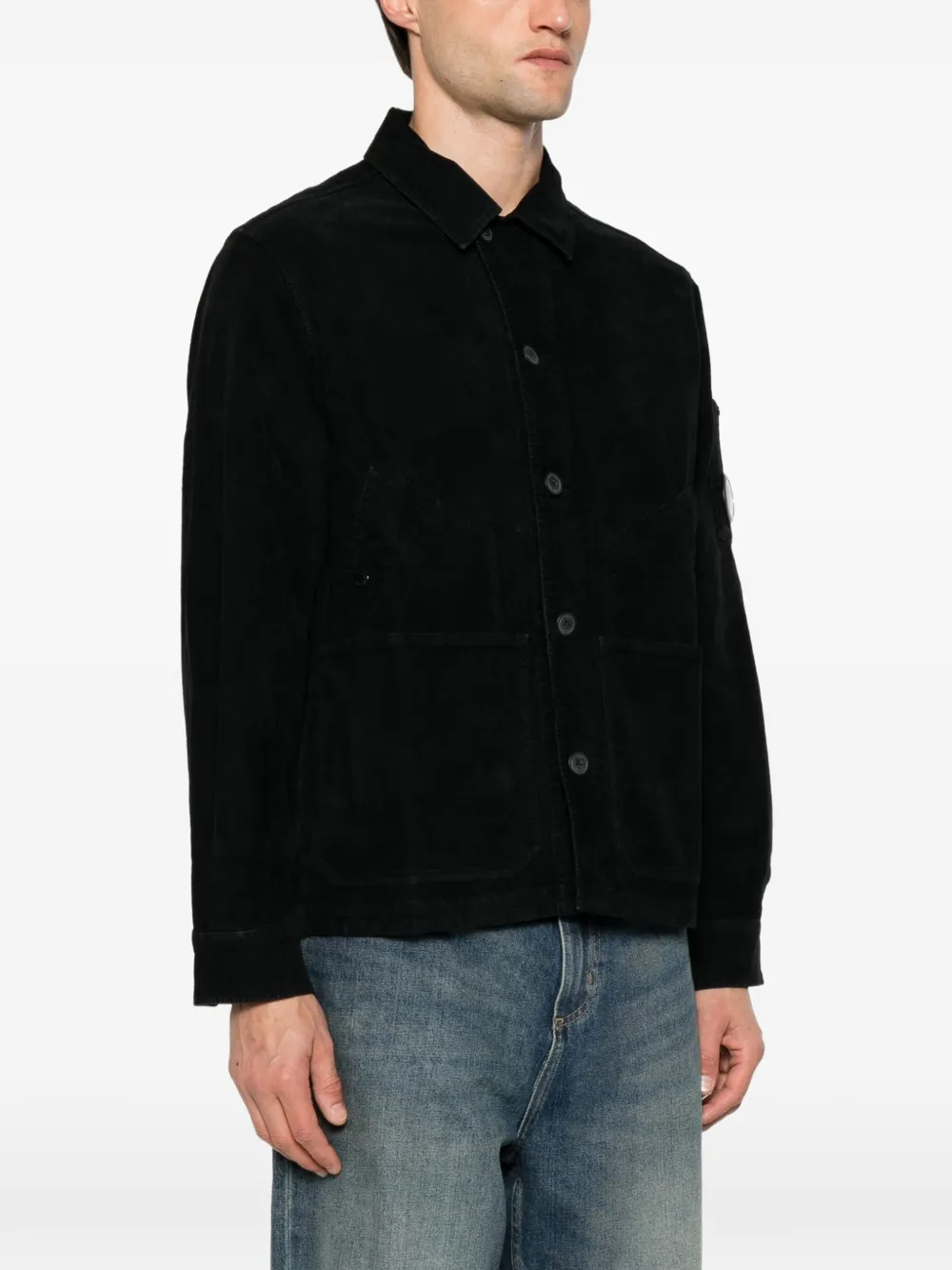 C.P. Company Ribfluwelen shirtjack met Lens-detail Zwart