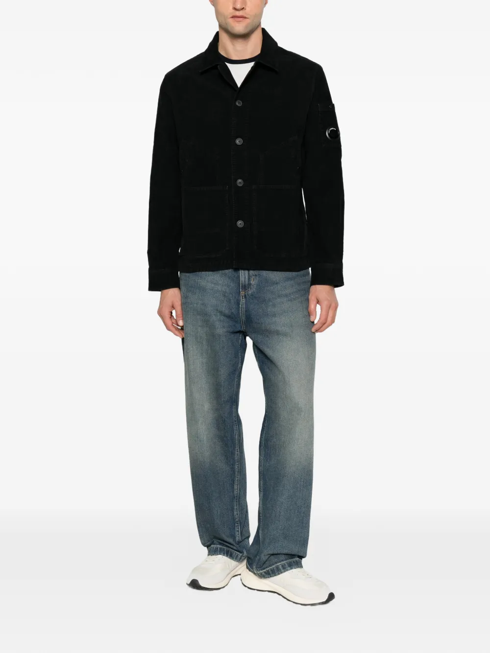 C.P. Company Ribfluwelen shirtjack met Lens-detail Zwart