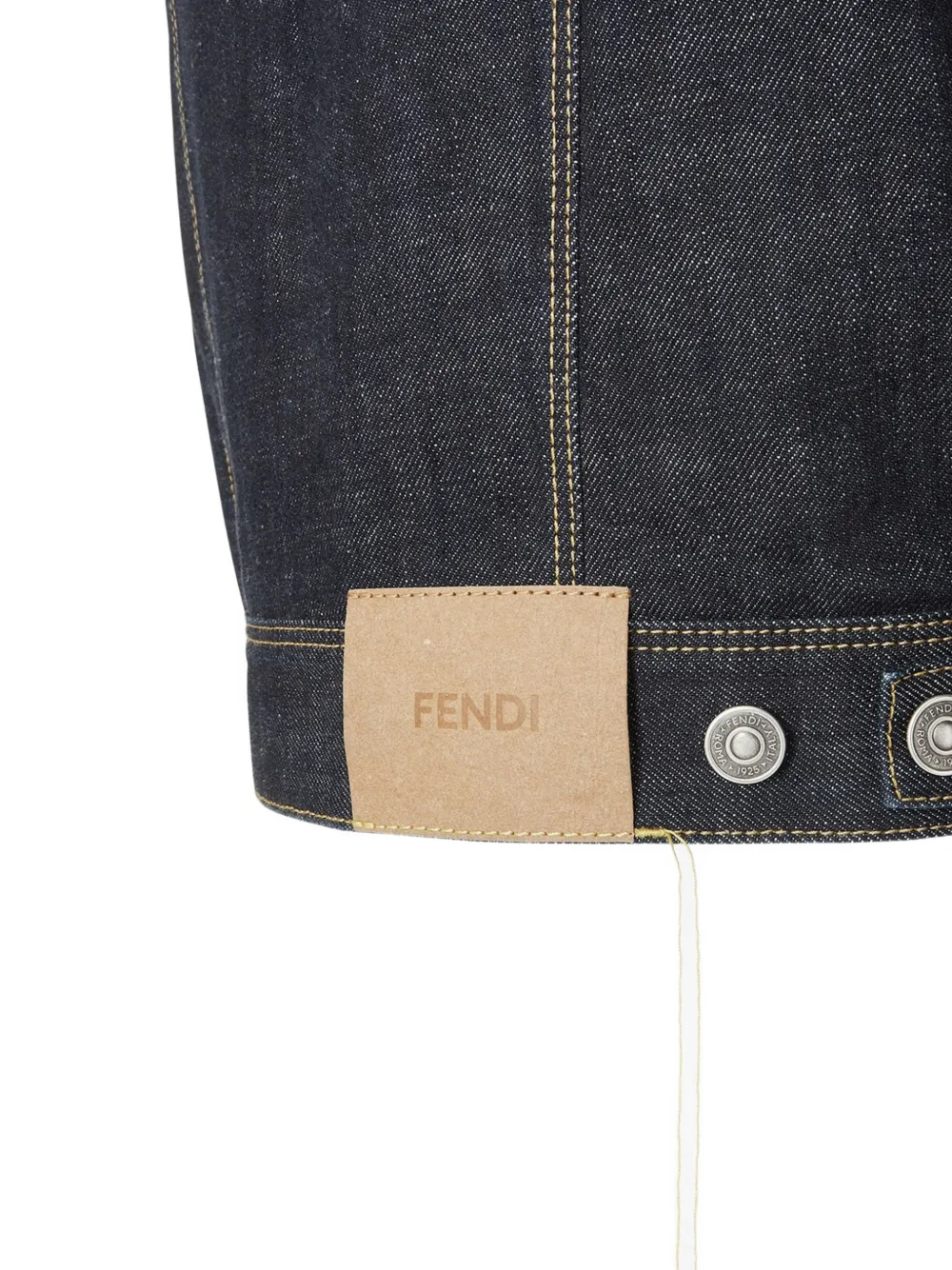 FENDI Spijkerjack met logopatch Blauw
